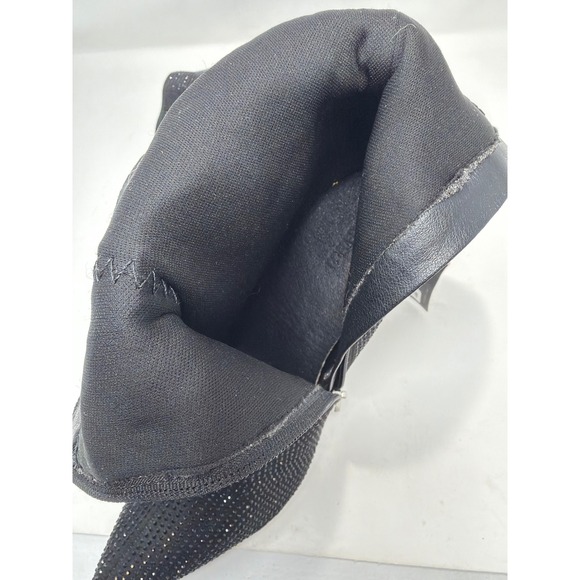 NWT Forever 21 Womens Black Rhinestone Stiletto Heel Ankle Boots Size 8 - Picture 8 of 11